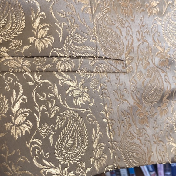 NWT Lauren Ralph Lauren Gold Paisley Metallic Brocade Vest Sz 14 - Picture 4 of 12